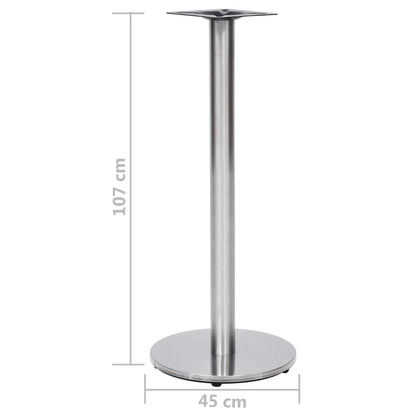 vidaXL Bistro Table Leg | Silver | Stainless steel | Ø45 x 107 cm |  Industrial