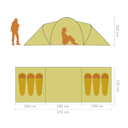 93183 vidaXL Camping Tent 6 Persons Blue and Light Blue
