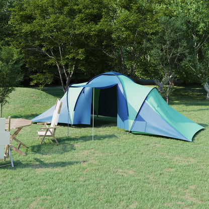 93184 vidaXL Camping Tent 6 Persons Blue and Green