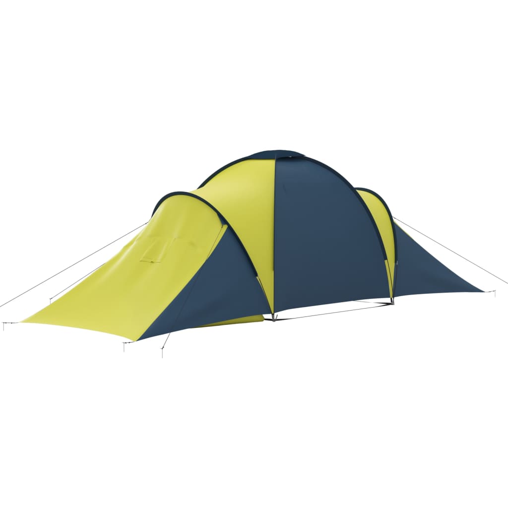 93185 vidaXL Camping Tent 6 Persons Blue and Yellow