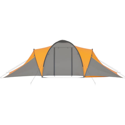 93186 vidaXL Camping Tent 6 Persons Grey and Orange