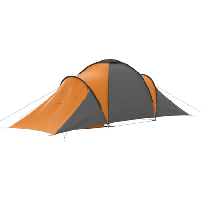 93186 vidaXL Camping Tent 6 Persons Grey and Orange