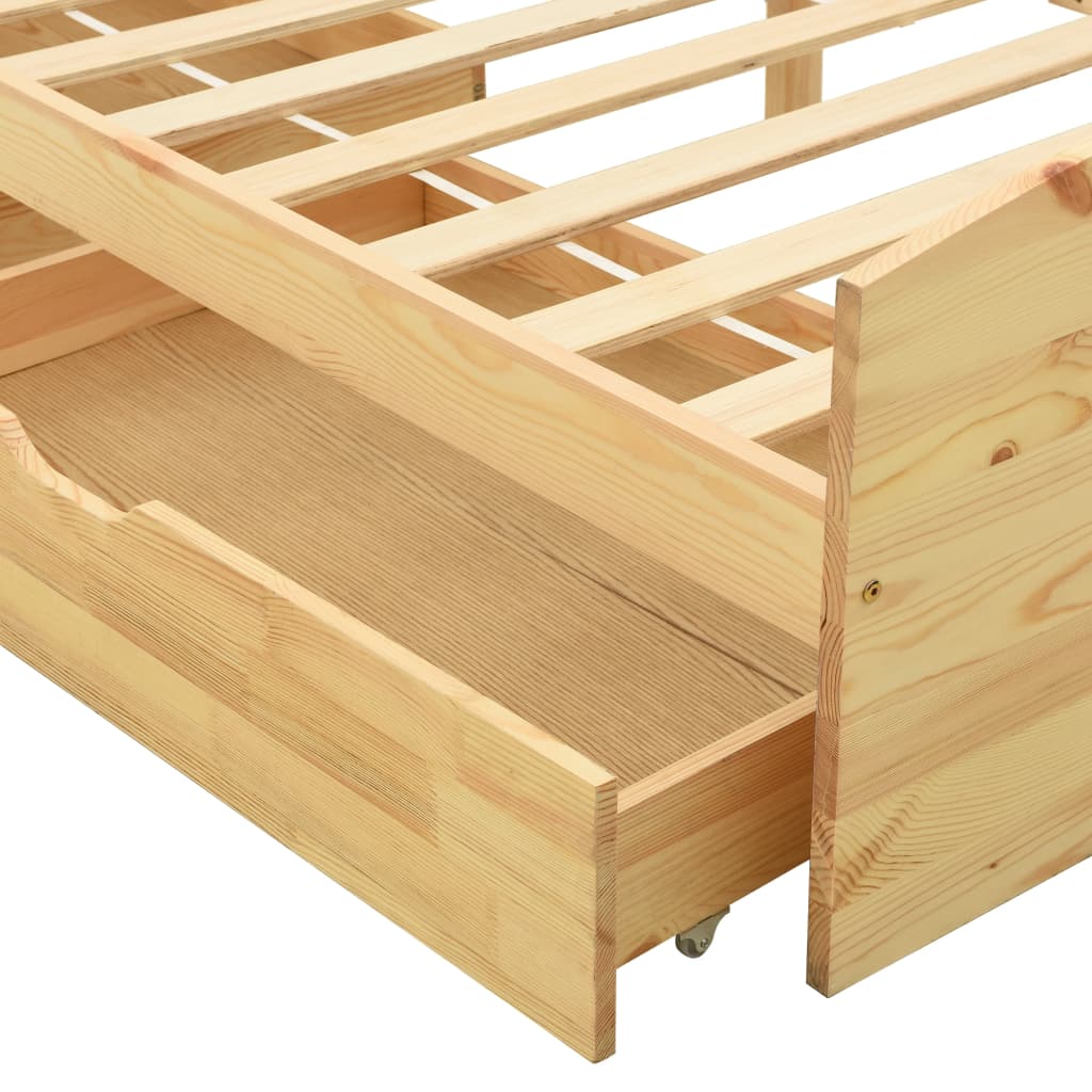vidaXL Bed Frame with 2 Drawers without Mattress 90x200 cm
