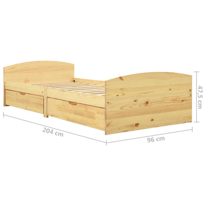 vidaXL Bed Frame with 2 Drawers without Mattress 90x200 cm