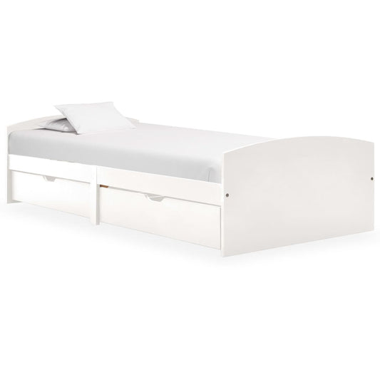 vidaXL Bed Frame with 2 Drawers without Mattress White 90x200 cm