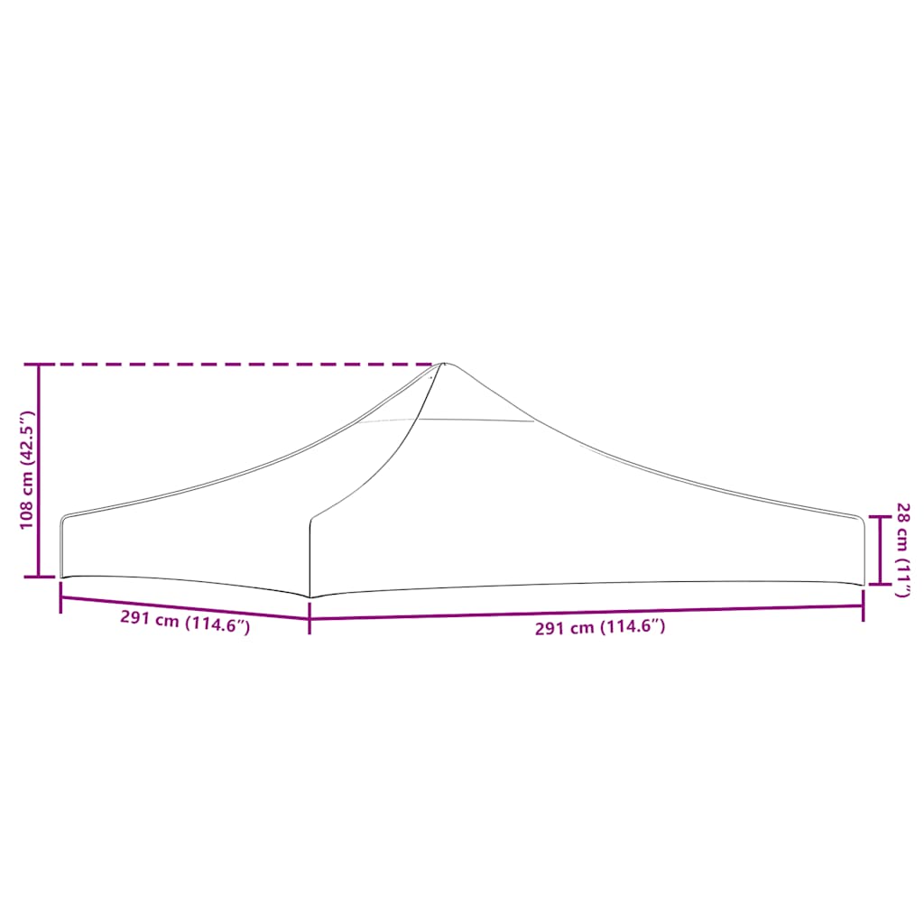 vidaXL Party Tent Roof 3x3 m Taupe 270 g/m²