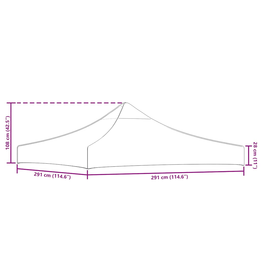 vidaXL Party Tent Roof 3x3 m Terracotta 270 g/m²