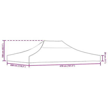 vidaXL Party Tent Roof 4x3 m Cream 270 g/m²