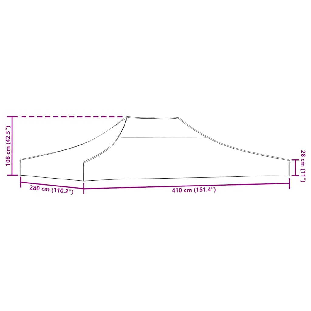 vidaXL Party Tent Roof 4x3 m Taupe 270 g/m²