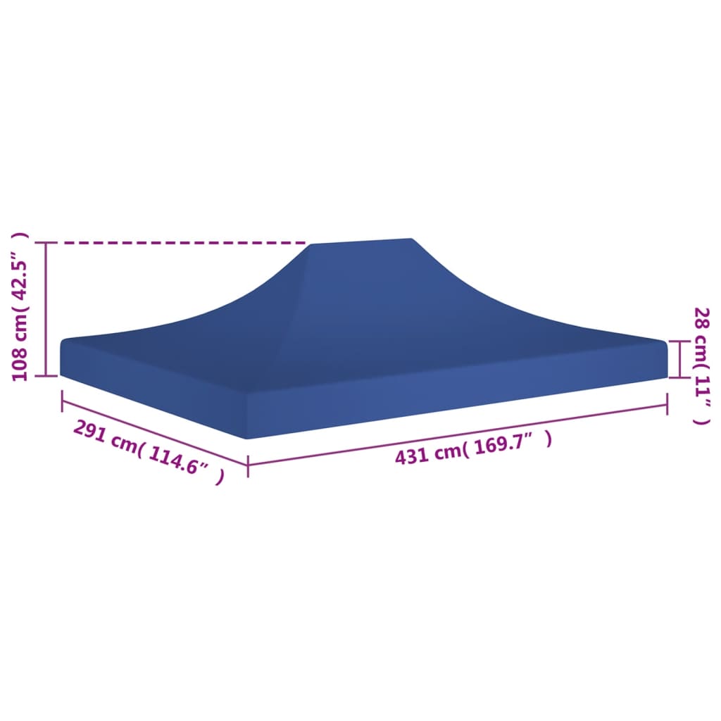 vidaXL Party Tent Roof 4.5x3 m Blue 270 g/m²