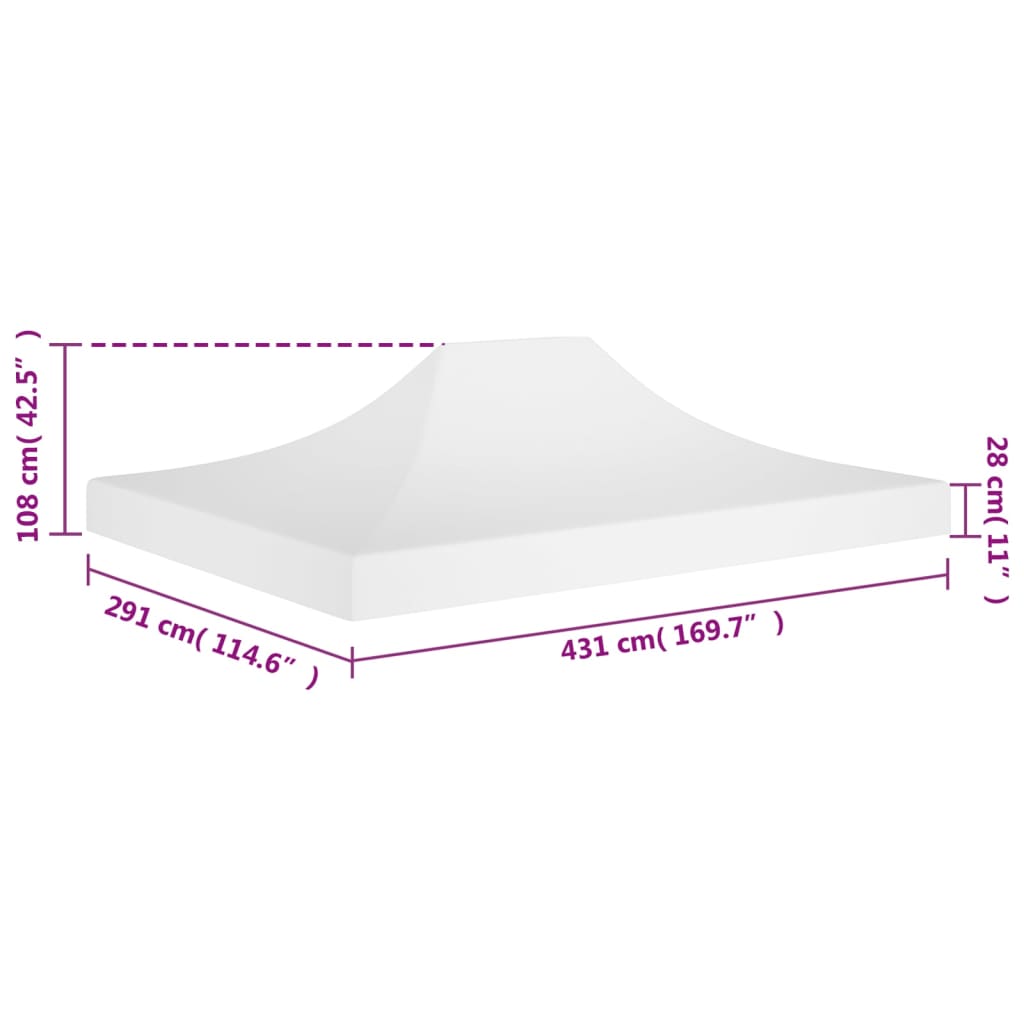 vidaXL Party Tent Roof 4.5x3 m White 270 g/m²