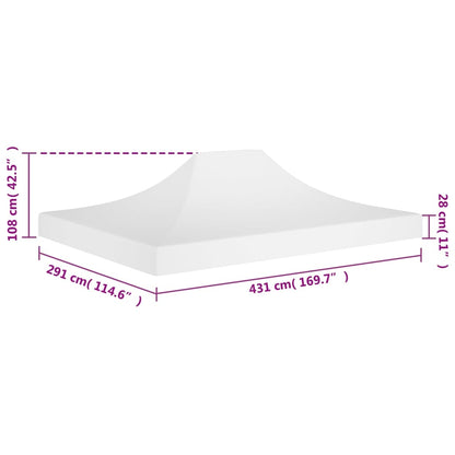 vidaXL Party Tent Roof 4.5x3 m White 270 g/m²