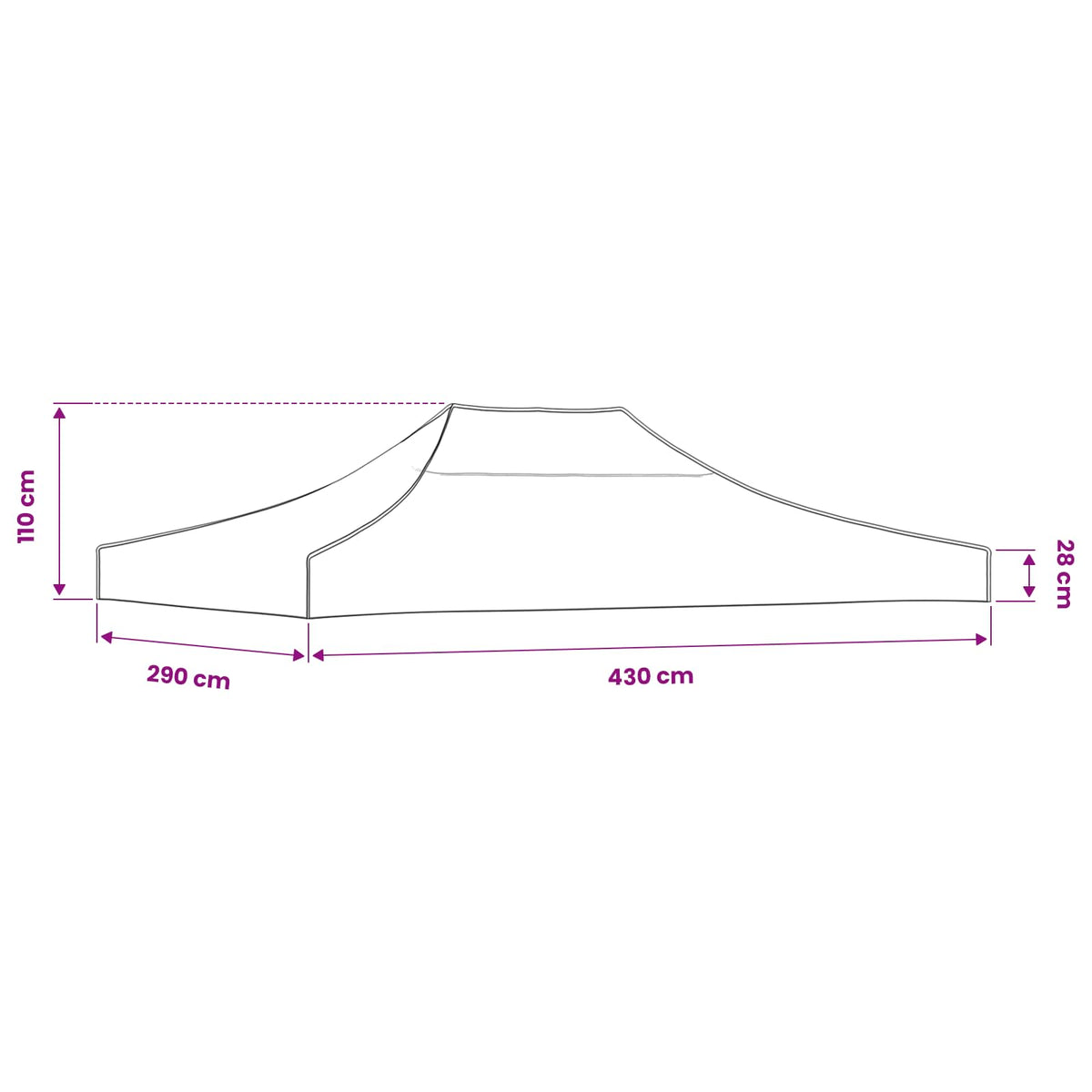 vidaXL Party Tent Roof 4.5x3 m Black 270 g/m²