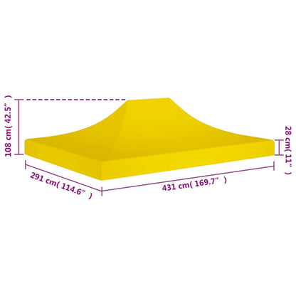 vidaXL Party Tent Roof 4.5x3 m Yellow 270 g/m²