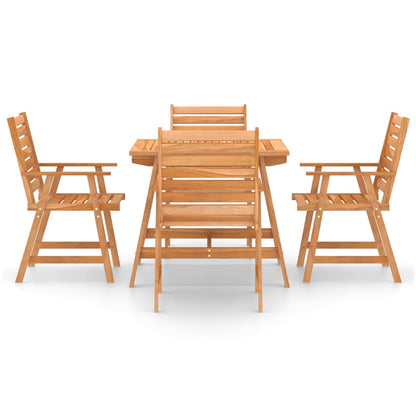 vidaXL Outdoor Dining Set | Natural Wood | Solid Acacia wood | 5-Piece | Durable