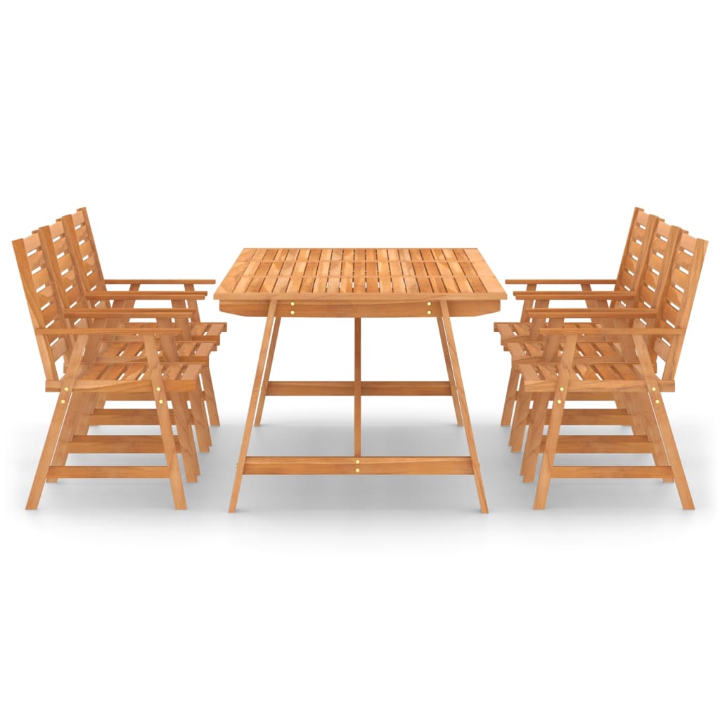 vidaXL Outdoor Dining Set | Warm Brown | Solid Acacia Wood | Large | Seats Many
