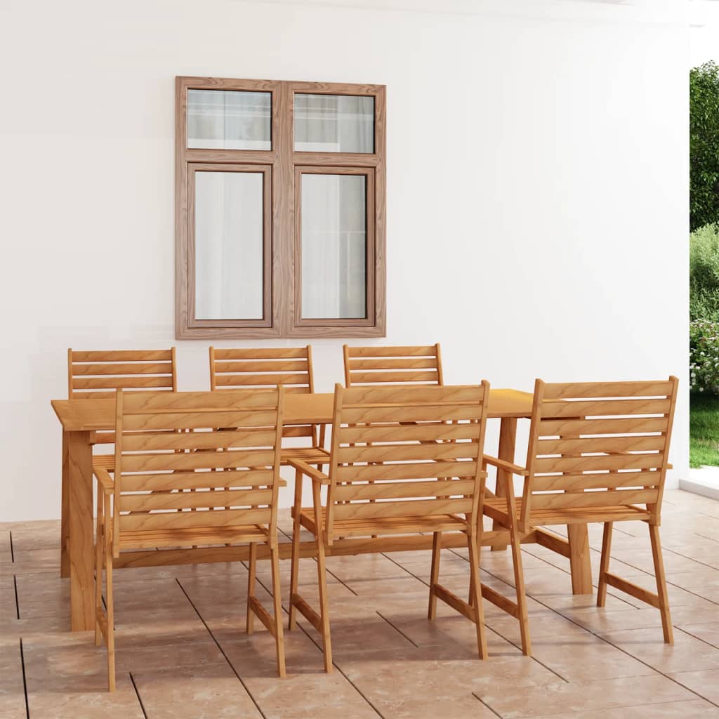 vidaXL Outdoor Dining Set | Warm Brown | Solid Acacia Wood | Large | Seats Many