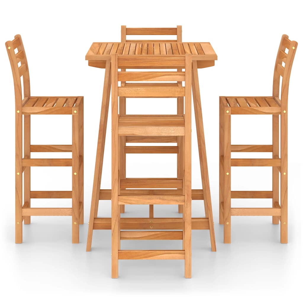 vidaXL 5 Piece Outdoor Bar Set Solid Acacia Wood
