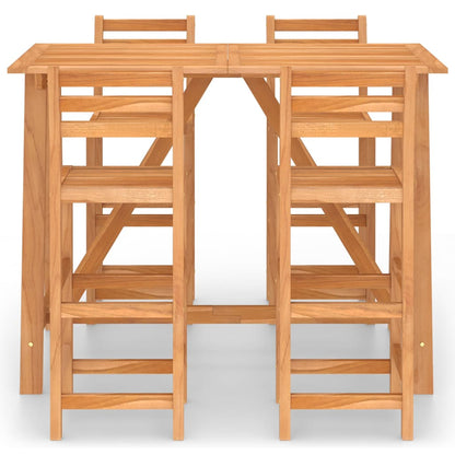 vidaXL Outdoor Bar Set | Natural wood | Solid acacia wood | Medium | Footrest
