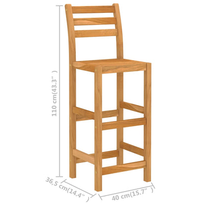 vidaXL Outdoor Bar Set | Natural wood | Solid acacia wood | Medium | Footrest