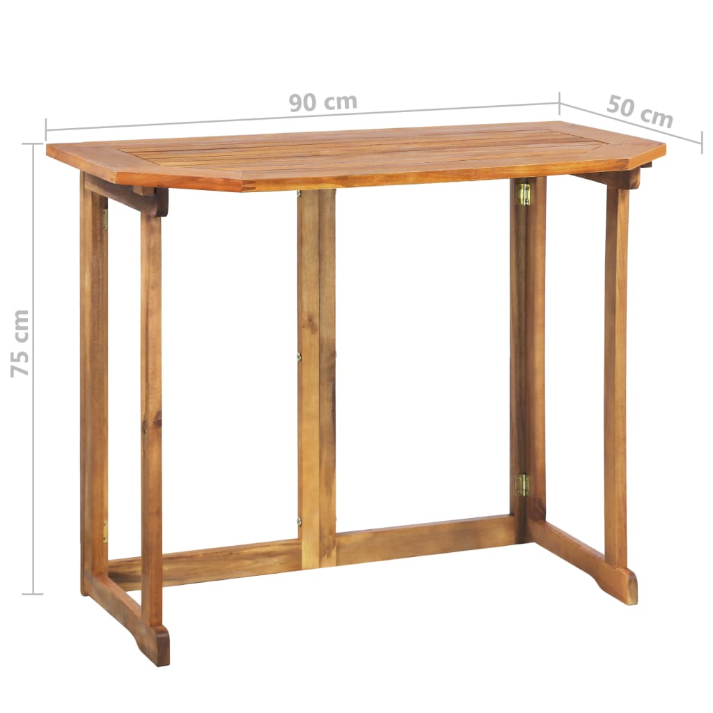 vidaXL Bistro Set | Brown | Solid acacia wood | Medium | Foldable | Bistro Set