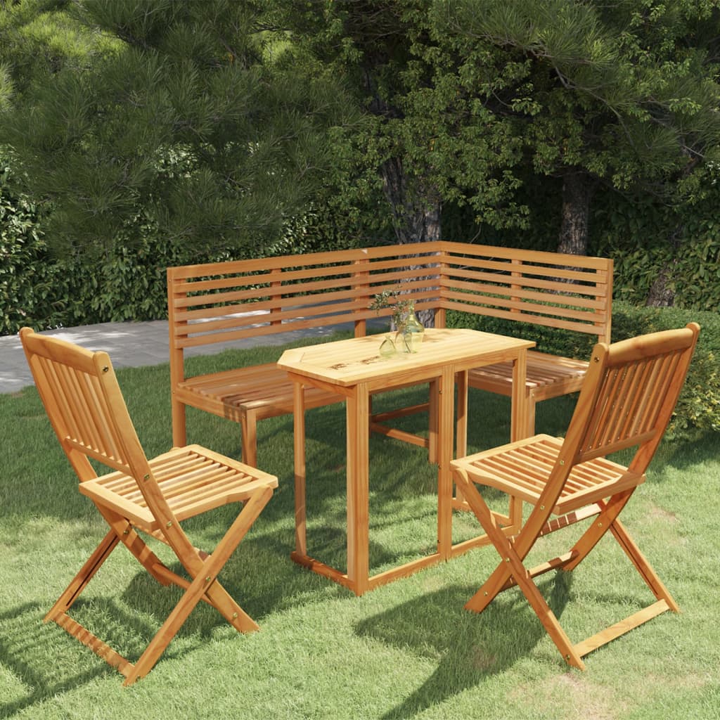 vidaXL Bistro Set | Brown | Solid acacia wood | Medium | Foldable | Bistro Set