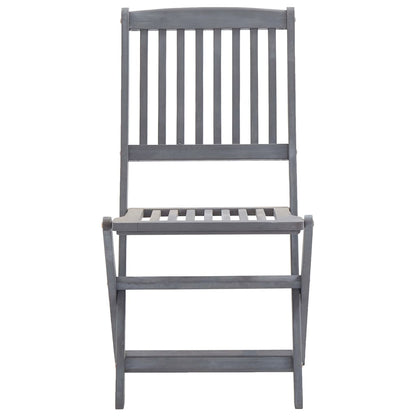 vidaXL 5 Piece Garden Dining Set Solid Acacia Wood Grey