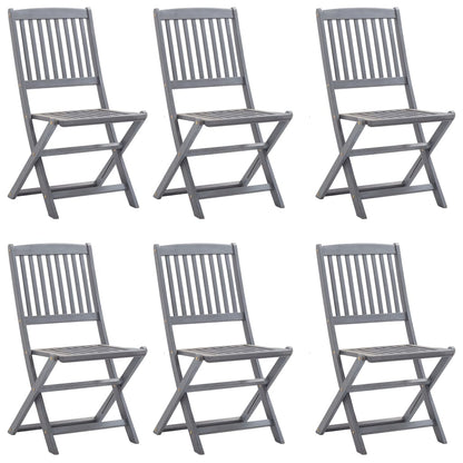vidaXL Garden Dining Set | Grey | Solid acacia wood | Medium | Foldable