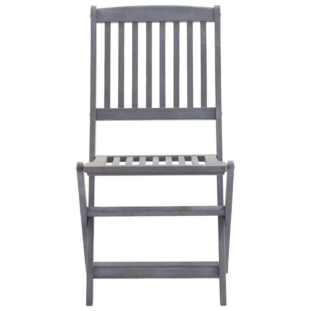 vidaXL Garden Dining Set | Grey | Solid acacia wood | Medium | Foldable