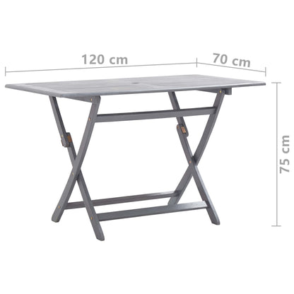 vidaXL Garden Dining Set | Grey | Solid acacia wood | Medium | Foldable