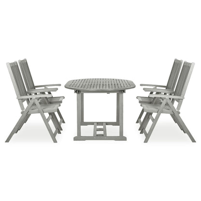 vidaXL Garden Dining Set | Grey wash | Solid acacia wood | Large | Foldable