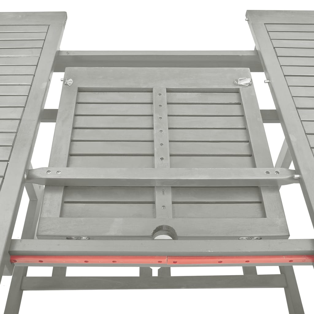 vidaXL Garden Dining Set | Grey wash | Solid acacia wood | Large | Foldable
