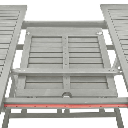 vidaXL Garden Dining Set | Grey wash | Solid acacia wood | Large | Foldable