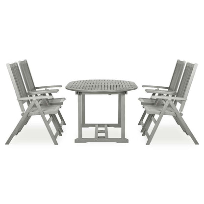 vidaXL 5 Piece Garden Dining Set (150-200)x100 cm Grey