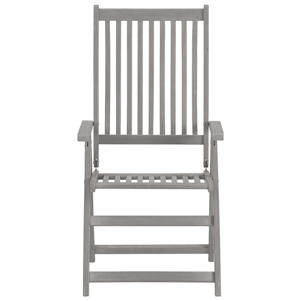 vidaXL Garden Dining Set | Grey wash | Solid acacia wood | Large | Foldable
