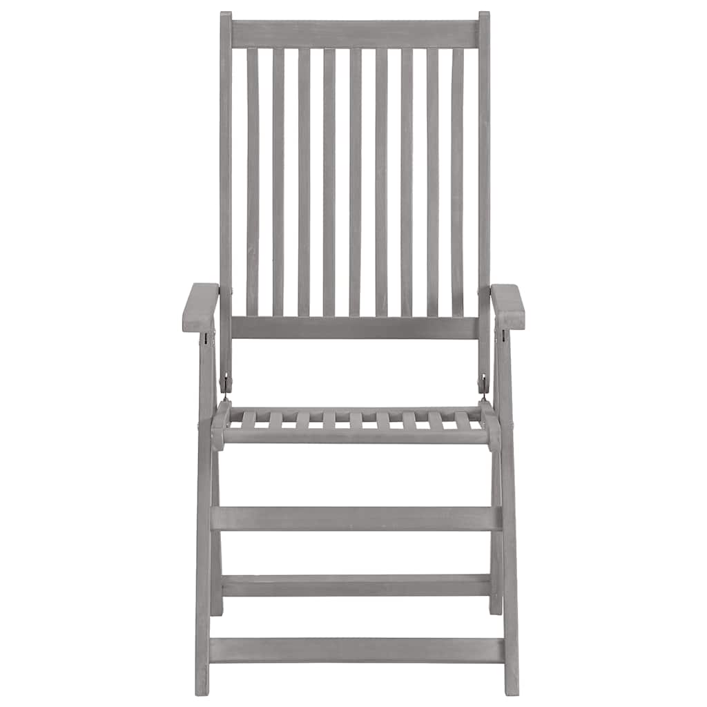 vidaXL 5 Piece Garden Dining Set (150-200)x100cm Solid Acacia Wood Grey