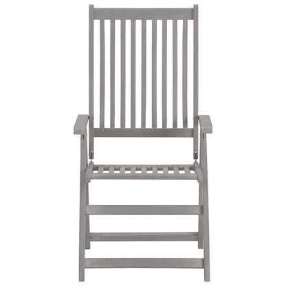 vidaXL 5 Piece Garden Dining Set (150-200)x100cm Solid Acacia Wood Grey
