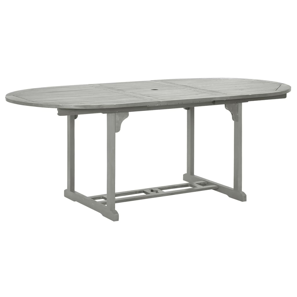 vidaXL Garden Dining Set | Grey wash | Solid acacia wood | Large | Foldable
