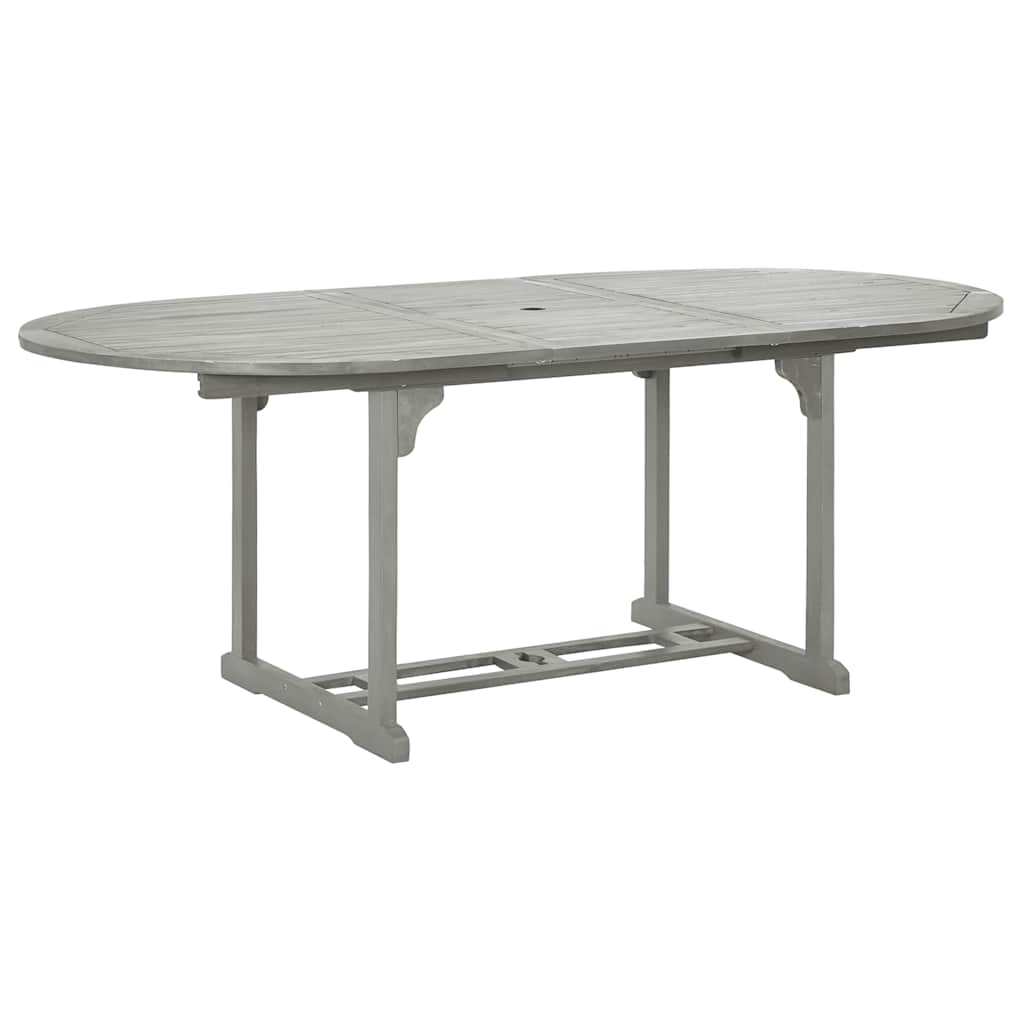 vidaXL 5 Piece Garden Dining Set (150-200)x100cm Solid Acacia Wood Grey
