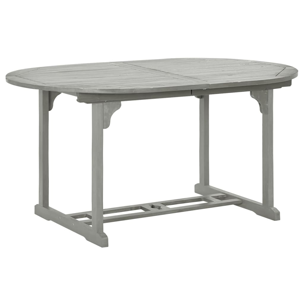 vidaXL Garden Dining Set | Grey wash | Solid acacia wood | Large | Foldable