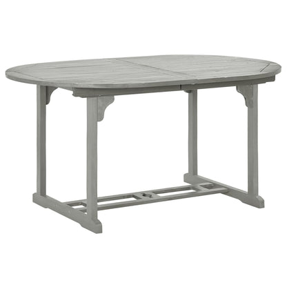 vidaXL Garden Dining Set | Grey wash | Solid acacia wood | Large | Foldable