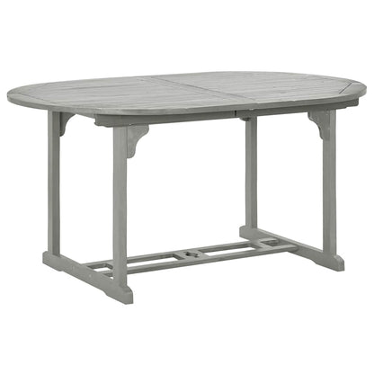vidaXL 5 Piece Garden Dining Set (150-200)x100cm Solid Acacia Wood Grey