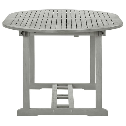 vidaXL Garden Dining Set | Grey wash | Solid acacia wood | Large | Foldable