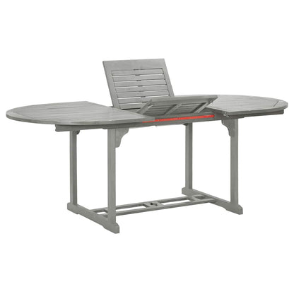 vidaXL 5 Piece Garden Dining Set (150-200)x100cm Solid Acacia Wood Grey