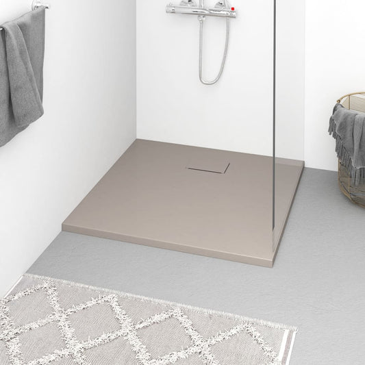 148924 vidaXL Shower Base Tray SMC Brown 90x80 cm