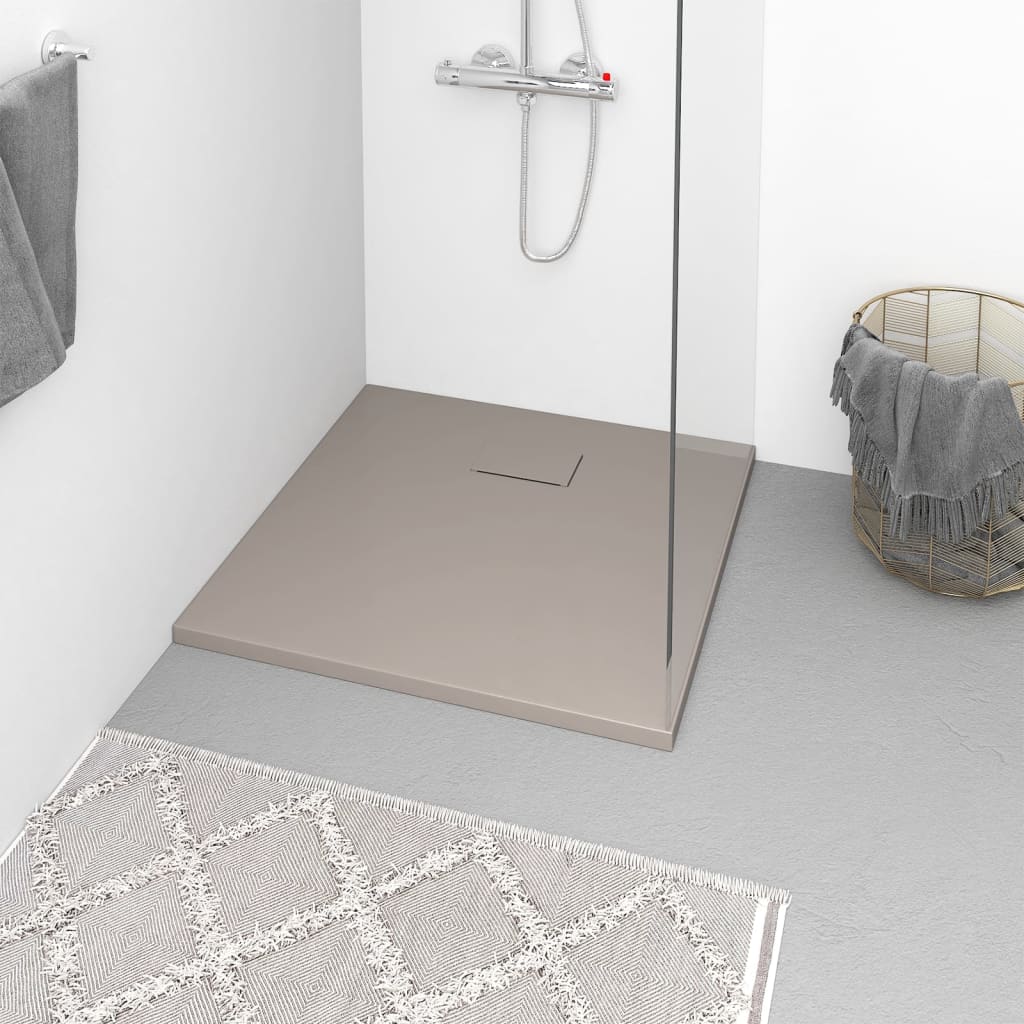 148925 vidaXL Shower Base Tray SMC Brown 90x90 cm
