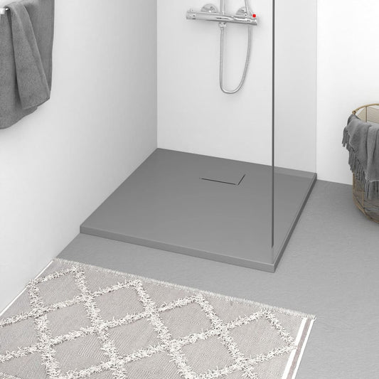 148933 vidaXL Shower Base Tray SMC Grey 90x90 cm