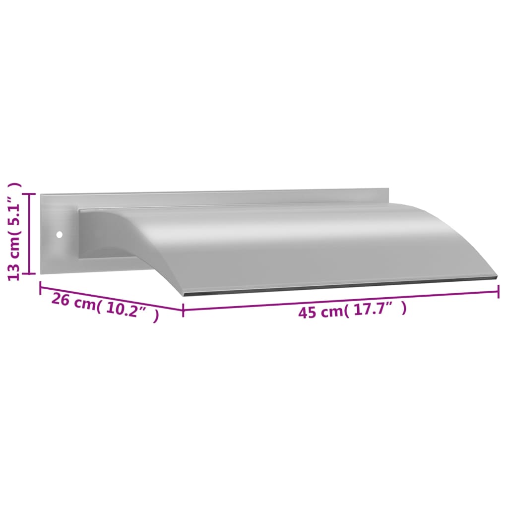 148921 vidaXL Pool Fountain Silver 45x26x13 cm Stainless Steel