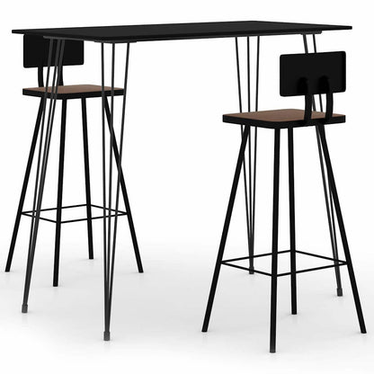 vidaXL 3 Piece Bar Set Black