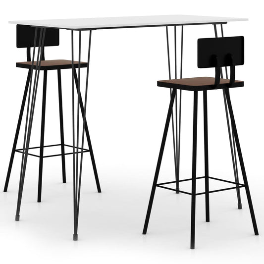 vidaXL 3 Piece Bar Set White (248144+245390)